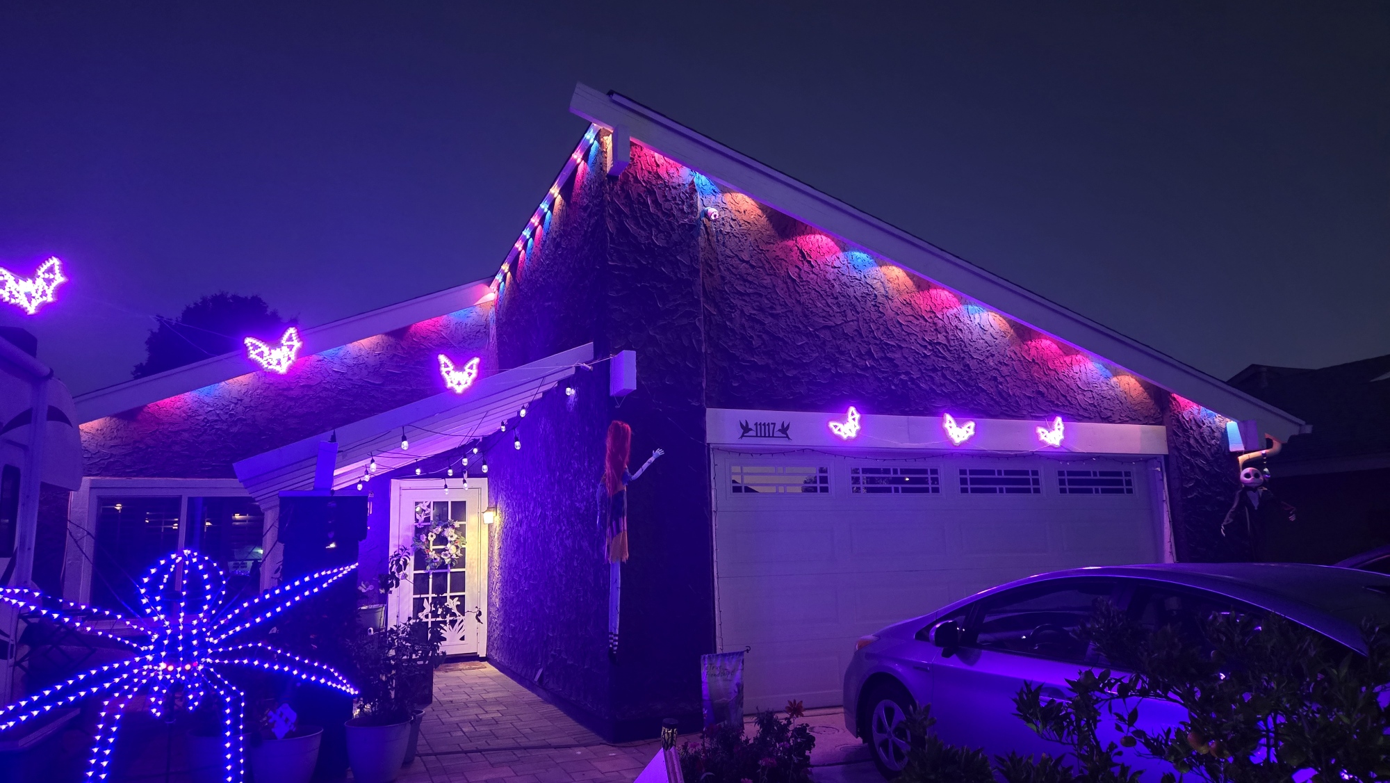 Evening exterior — team colors