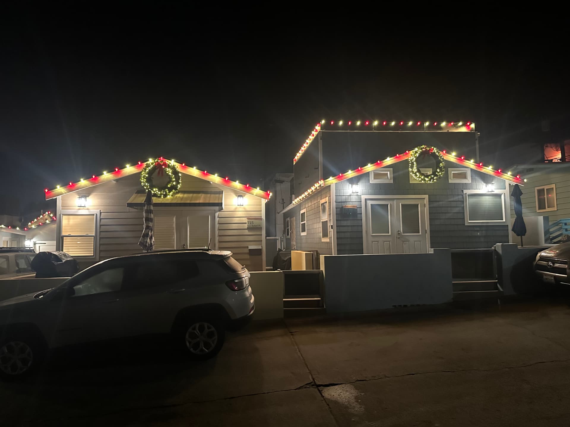 Traditional C9 Christmas display on a San Diego home